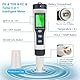 flintronic 4-In-1 PH Messgerät, PH/TDS/EC Temperatur Tester mit Hintergrundbeleuchtung, 0-14 pH-Messbereich-±0,1 pH-Genauigkeit, PH Wert Messgerät Pool Trinkwasser Schwimmbad Aquarium