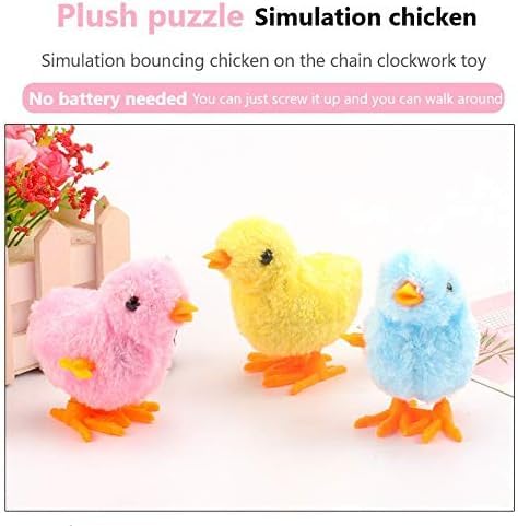 Ding Yongliang Ostern Aufzieh Huhn Spielzeug,Osterdeko Küken, 4 Stück Huhn Spielzeug Geschenk Geht für Kleine Junge Und Mädchen, küken Spielzeug Oster, Osterkorb Füllstoffe (Zufällige Farbe)