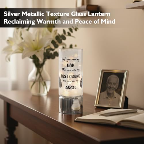 Cadeau de condoléances père lanterne commémorative en verre - 2