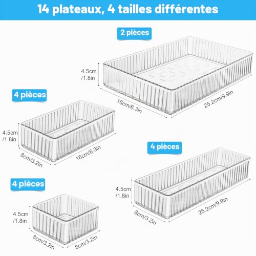 Organisateurs tiroir coiffeuse PET antidérapant x14 YHANEC