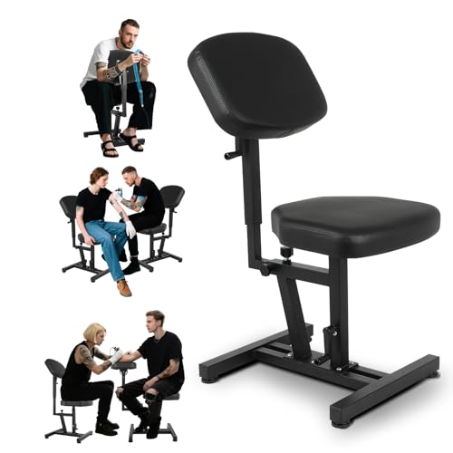 FAHKNS Tattoo Chair, Multifunctional Tattoo Arm Rest Stand, Hand Crank Height Adjustment, Tattoo Chair for Client and Artist,Tattoo Equipment, 22lbs