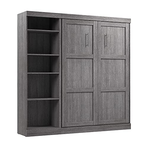 Bestar Pur Full Murphy Bed with Shelving Unit, 84-inch Space-Saving