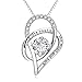 YFN Sterling Silver "I Love You To The Moon and Back" Love Heart Pendant Necklace 18" (Heart Necklace)