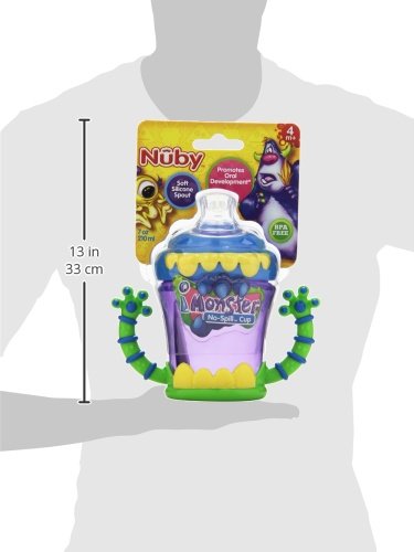 Miniatura 7 de Nuby Taza de dos asas iMonster sin derrames Super Spill de 7 onzas