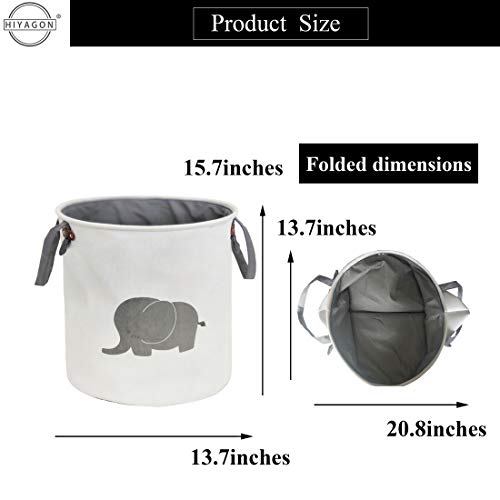 HIYAGON Storage Baskets,Cotton foldable round Home organizer Bin for Baby Nursery,Toys,Laundry,Baby clothing,Gift… - Image 3