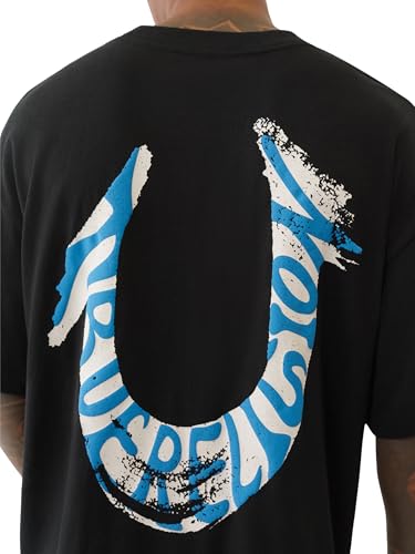 True Religion Men's Short Sleeve Painted HS Oversized Tee – Graphic T-Shirt – Casual Fit4