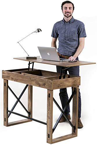 Onespace Martin Standing Desk With Drawer, Classic Oak #TOP5