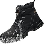 Waterproof Steel Toe Boots for Men Safety Work Shoes Slip Resistant Lightweight Comfortable Steel Toe Shoes Indestructible Construction Boots