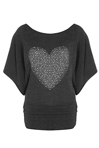 Oops Outlet Women's Fine Knitted Off Shoulder Oversized Baggy Batwing Sleeve Top