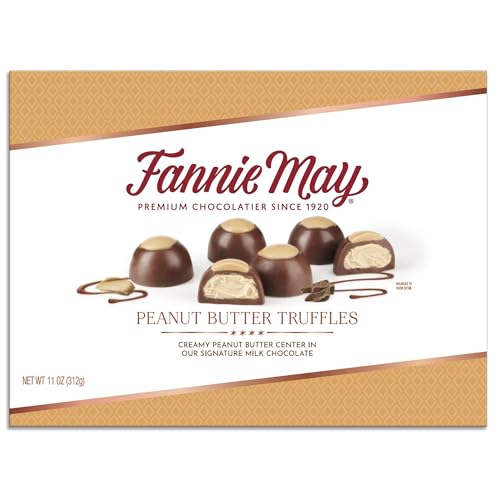 Fannie May, Milk Chocolate Candy, Peanut Butter Truffles, Gift Box, 11 oz
