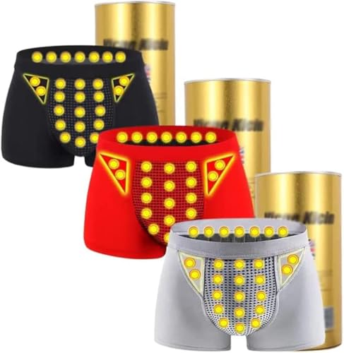 3pcs Magnetic Therapy Energetic Mens Underwear Boxer Briefs Shorts Pack Men Panties Breathable Improving Male Power