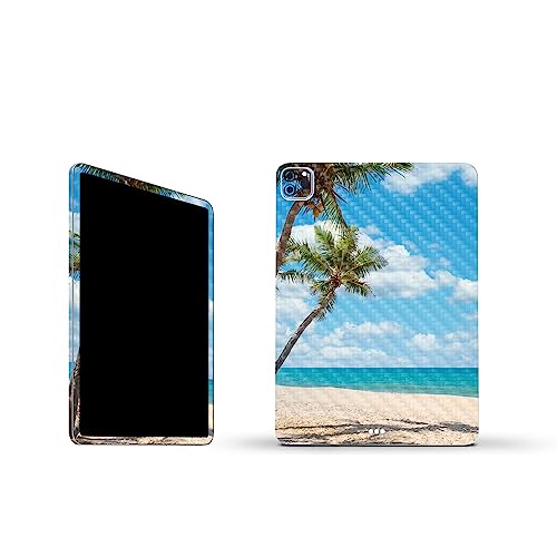 Image of MightySkins Carbon Fiber Skin Compatible with Apple iPad Pro 11 inch M2 4th Gen (2022) Full Wrap Kit - Palm Beach | Protective, Durable Textured Carbon Fiber Finish | Easy to Apply | Made in The USA