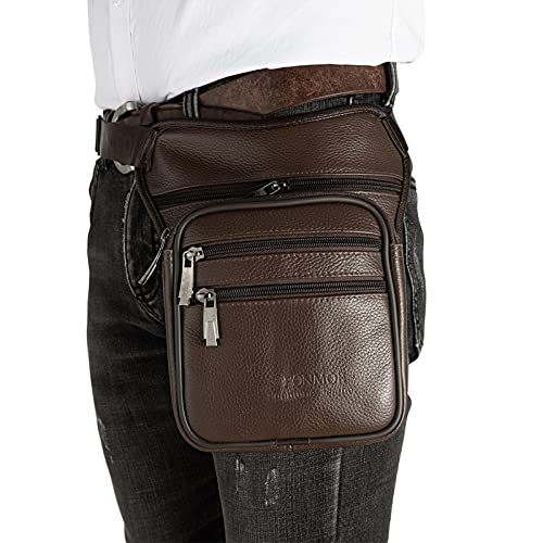 Marsupio da Gamba,Marsupio Moto Borsa a Goccia in Pelle da Uomo Borsa a Vita con Cinturino a Tracolla Borsa a Tracolla Fanny Pack Belt Hip Bum Traveling Moto Moto Messenger Borsa a Tracolla