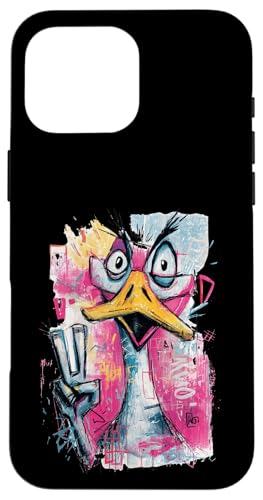 Funny Goose Peace �O���t�B�e�B �|�b�v �L�����N�^�[ �O���t�B�b�N �t�F�C�X�T�C�� �X�}�z�P�[�X iPhone 16 Pro Max �p
