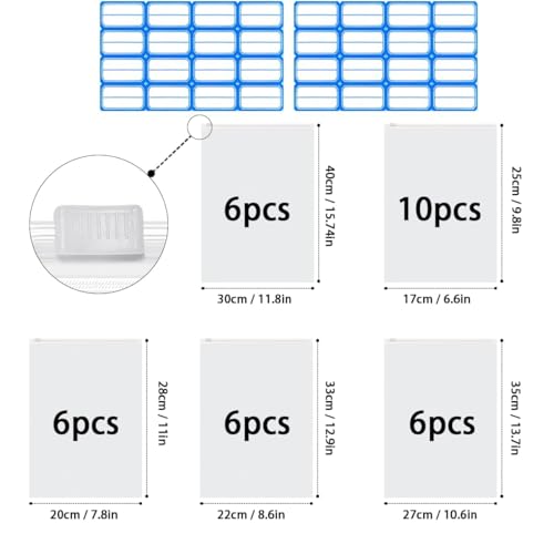 Zip Beutel Wasserdicht 34 Stück Zipper Beutel Bikini Bag Gefrostet Ziplock Zip Tüten Bag Plastikbeutel Kleiderbeutel Aufbewahrungsbeutel für Unterwäsche Handtuch Schuhe Kosmetik (5 Größen)
