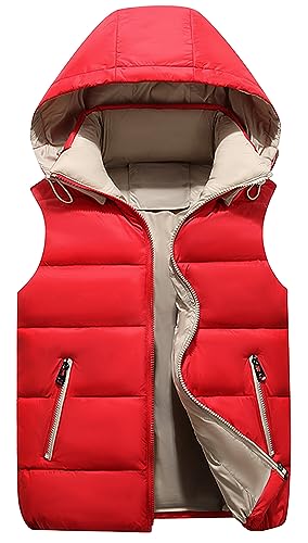 Image of Happy Cherry Kids Down Jacket Hooded Vest Winter Jacket for Boys Hoodies Padded Jackets Girls Outwear Coat 3-14 Years