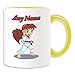 Produktbild Personalisiertes Geschenk  Taekwondo/TAE Kwon Do Girl Becher braun Hair (Martial Arts Design Thema, Farbe Optionen)  alle Nachricht/Name auf Ihre einzigartige  Kung Fu Kungfu Korean Korea, keramik, gelb