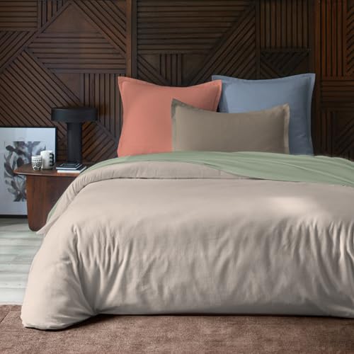 Drap Housse En Flanelle 100% Coton Peigné - Crème, Confort Chaud Pour Lit 2 Personnes (137x195x28cm)