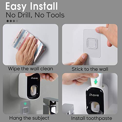 Ihave Toothpaste Dispenser And Soap Holder Wall Mounted Black Bathroom Set #TOP2