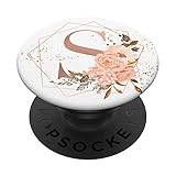 aquarell rose tantau Dieser niedliche personalisierte Handy-Zubehörgriff für Mädchen, Jugendliche und Frauen, verfügt über ein schönes Aquarell-Blumenrosen-Design, einen eleganten Vor- oder Nachnamen personalisierten Monogrammbuchstaben mit schicken und mädchenhaften Details.