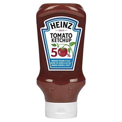 HEINZ Tomato Ketchup 50% azúcares y sal en menos de 625G – Lote de 4