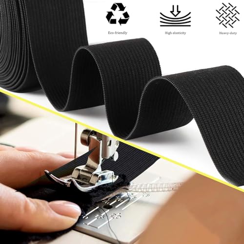 Miniatura 6 de Coser La Banda Elástica, 10 Metro Cinta Elástica De Costura 15mm Para Pantalones Tejidos Elásticos Diy Craft Para Coser, No Se Deforma Fácilmente, Negro