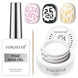 White Poke Gel Nail Polish Multifunctional Lace Gel Paint for Nails Art Design with Professional Poke Base Gel Painting Design for Letter Wave Painting Flower Lace