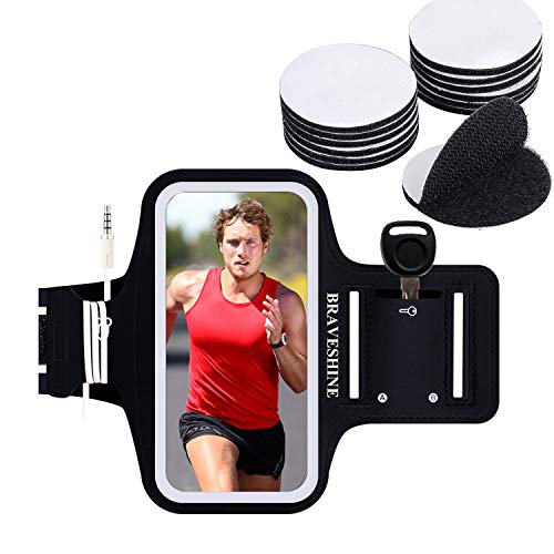 12 Pack 2 Inch Hook and Loop Sticky Back Dots + 1 Pack Running Armband Phone Holder for Indoor or Outdoor Use