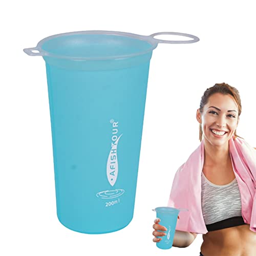 Botella de agua plegable - Taza de viaje plegable de 200 ml, paquete de hidratación portátil para camping | Práctica botella de agua para correr, recipiente de agua plegable para deportes de
