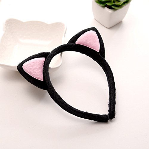 Katzenohren Haarband von Demarkt für Kinder in Schwarz und Rosa