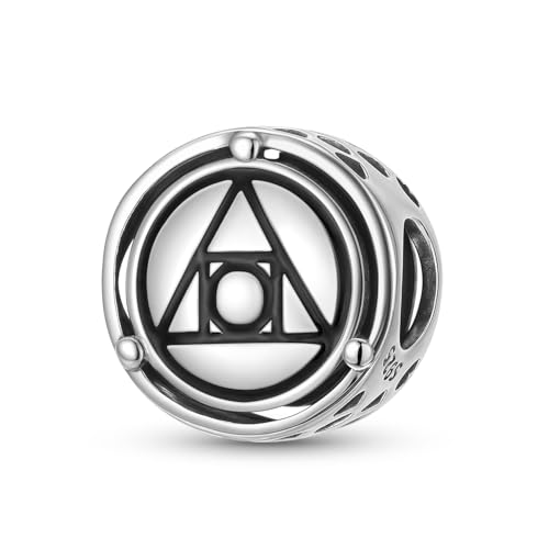 AIEGNOS 925 Sterling Silver Philosophers Stone Charms for Bracelets and Necklaces Pendants Beads Jewelry Fit Pan Charm Bracelet Christian Bible Verse Prayer Faith Religious Gifts for Women
