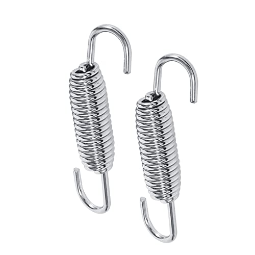 TKSE Auspuffrohr feder, 2x Motorrad auspuff anlage Voll drehbare Befestigungs federn Edelstahl