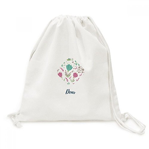Toile solide pour ce sac drawstring backpack voyage au motif fleur de peinture