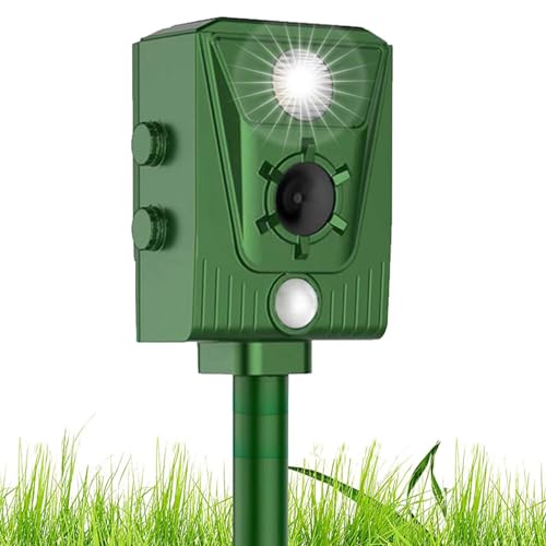 Ahuyentador ultrasónico para Gatos 2025, repele Animales de Exterior como Gatos, Ratas, Perros, pájaros, Zorros, ahuyentador ultrasónico Solar para Gatos, ahuyentador Exterior para Animales