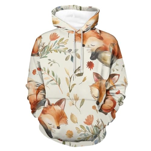 Sweatshirt renard mignon pull à capuche manches longues S
