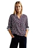 Cecil Bluse mit Alloverprint, geschlitztem Rundhalsausschnitt und Turn-Up Langarm