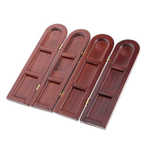 LEIPUPA 1/12 Dollhouse Retro Wooden Folding Screen Room Divider for Doll Life Scene Accs