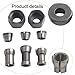 8pcs Collet Chuck Adapter Set in 6mm, 6.35mm, 8mm Sizes, Carbon Steel Split Bushing Converters for Engraving and Trimming Machine For Electric Wood Router Milling Cutter(6PCS)