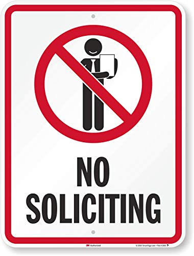 Panneau No Soliciting SmartSign 45x61 cm aluminium réfléchissant 3M