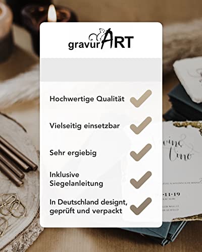 gravurART Siegelwachs flexibel für Wachspistole - Stilvoll Briefe versiegeln mit dem 6er Pack Wachs für Siegelstempel in Kupfer - 7 mm