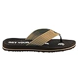 Dry Dudz Men’s Boardwalk Flip Flop-Brown(X-Large sz 11-12)