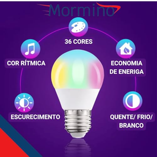 Lâmpada Led Rgb Colorida Com Controle Remoto 15w E27 Bivolt