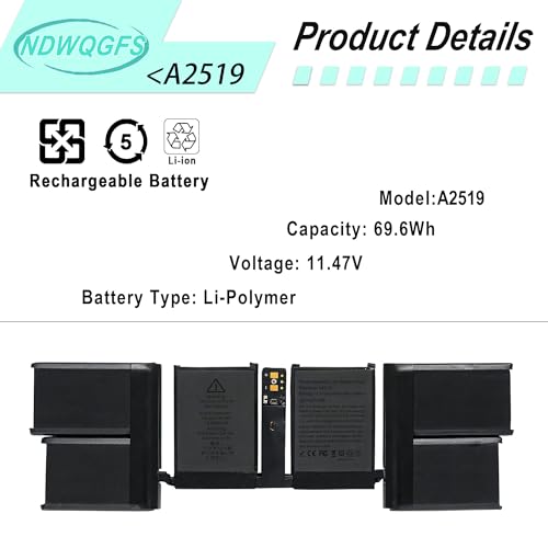 Image of A2519 Battery Replacement for A2442 MacBook Pro 14 Inch 2021 Compatible with EMC 3650, 8102, MKGP3, MKGQ3, MKGR3 Series