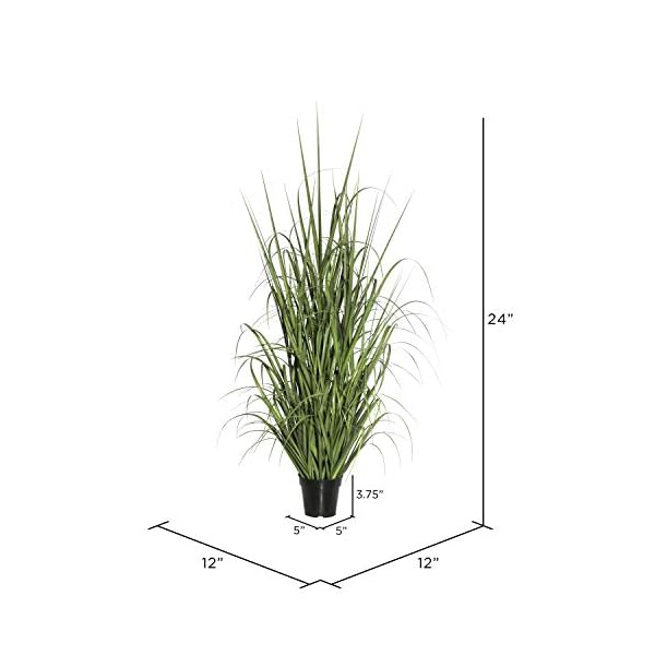 Vickerman 24 everyday artificial green potted ryegrass with black plastic pot faux grass plant decor home or office indoor greenery accent maintenance free  urban country home decor