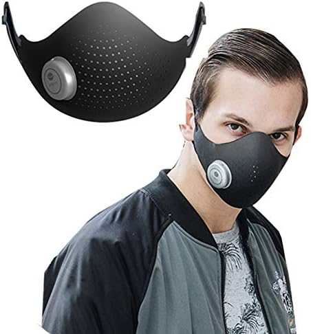 Smart Electric Negative ion Air Facial Protector Shield Black Anti Dust Reusable Activated Carbon Protective Filter, Breathable Washable Anti-Pollution Face Guard