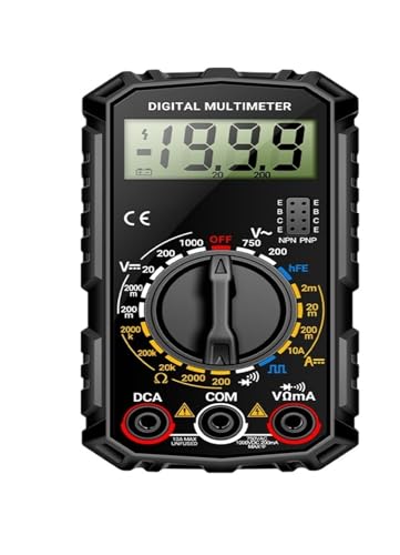 Multimètre numérique SZ308 noir avec testeur de tension AC/DC et ampèremètre LCD