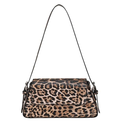 Leopard Print Shoulder Bag Cheetah Print Hobo Handbag Women Leather Vintage Clutch Handbag Purse