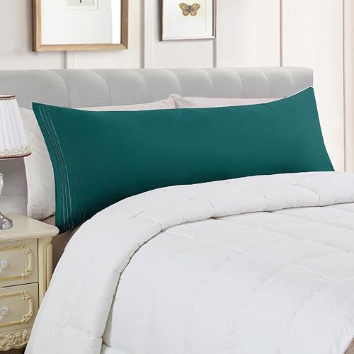 Elegant Comfort Luxury Ultra-Soft 1-Piece Pillowcase Set - 1500 Premium Hotel Quality Microfiber Double Brushed - Wrinkle Resistant, Body Pillowcase Size, Marine Teal by Elegant Comfort - Used condition - Image 2
