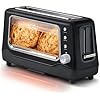Dash Clear View Toaster - Features Large Window & Extra-Wide Slots - Auto-Shut Off Feature - Bagel Functions, Seven-Browning Levels - 1-Touch Defrost - Black