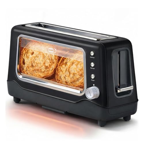DASH Clear View Toaster - Compact Design with 7 Browning Levels & Clear-View Window, Extra-Wide Slot Large Toaster